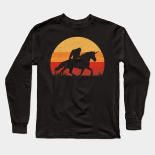 Bigfoot Riding Unicorn Long Sleeve T-Shirt